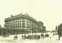 ‘Schönbrunn Palace Viewed from the Gardens’, heliogravure after a copperplate engraving by Carl Schütz from 1…