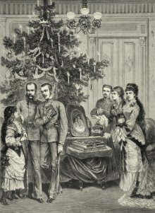 Franz Kollarz: Christmas Eve at the Hofburg in Vienna, xylograph, 19th century