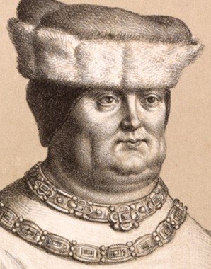 Duke Albrecht II and his wife, lithograph, 1820