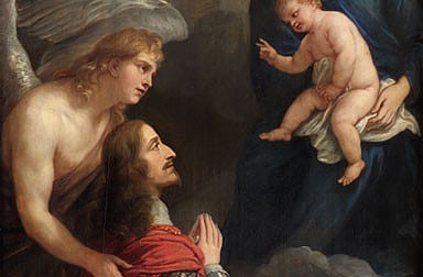 Jan van den Hoecke, Archduke Leopold Wilhelm praying to the Madonna, painting, c. 1650