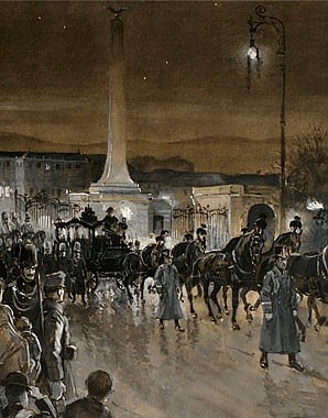 Leichenzug Kaiser Franz Josephs, Gouache