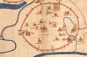 Albertinischer Plan – ältester Stadtplan von Wien, um 1421/22
