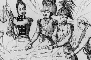 "Der Kuchen der Könige", Karikatur, 1815