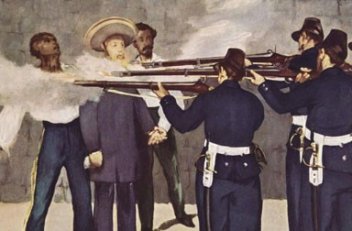 Édouard Manet: Die Erschießung Kaiser Maximilians von Mexiko, Öl auf Leinwand, 1868/69