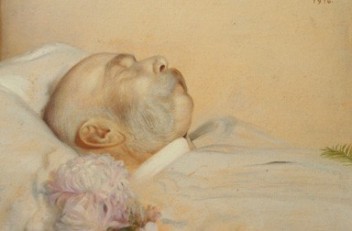 Franz von Matsch: Franz Joseph on his deathbed, oil painting, 1916