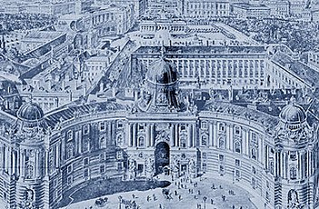 Perspektivische Ansicht der Wiener Hofburg, 19. Jahrhundert