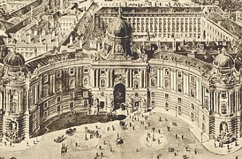 Scenographic view of the Vienna Hofburg, 19th century