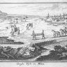 Burying plague victims outside the city walls of Vienna, engraving, 1687