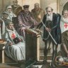 Galileo before the Inquisition, coloured lithograph after a drawing by Albert Cherau, c. 1865