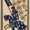 Herr Hartmann von Aue, fiktives Autorenporträt im Codex Manesse, fol. 184v, um 1300