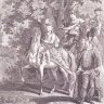 Johann Elias Riedinger: Joseph II as a child on horseback, copperplate engraving, c. 1750