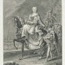 Johann Elias Riedinger: Maria Theresa on horseback, copperplate engraving, c. 1750