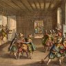 Matthäus Merian the Elder: The Defenestration of Prague, copperplate engraving, 1646