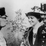 Emperor Franz Joseph with Karl, the heir to the throne, and Zita, photograph 